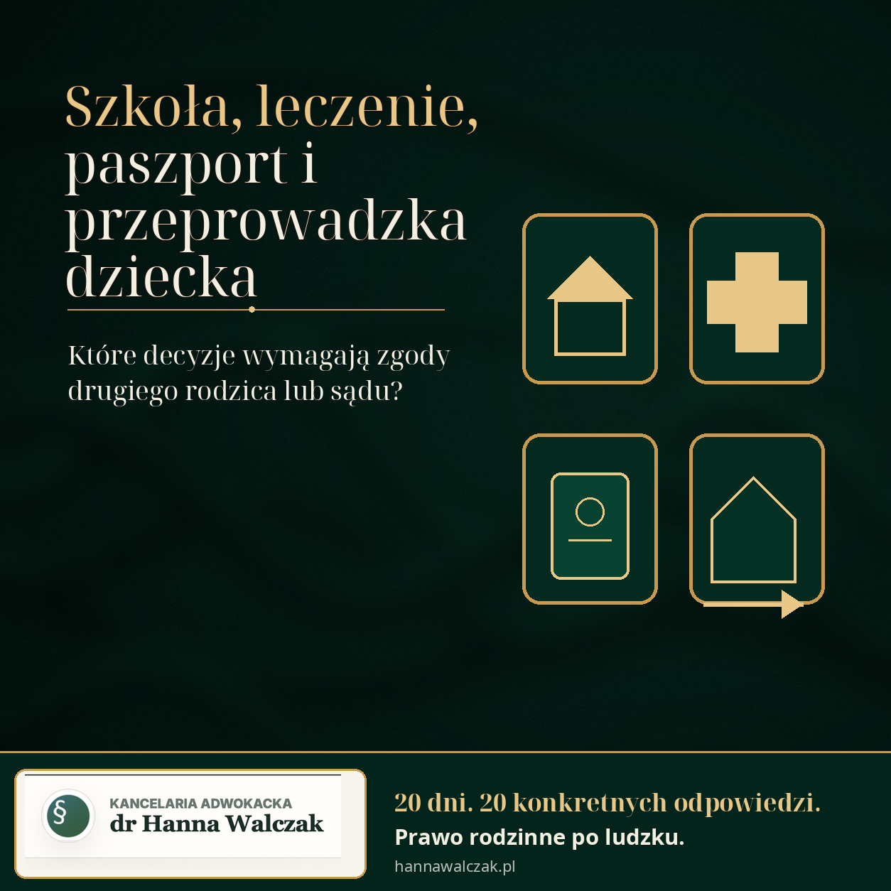 Szkoła, leczenie, paszport i przeprowadzka dziecka