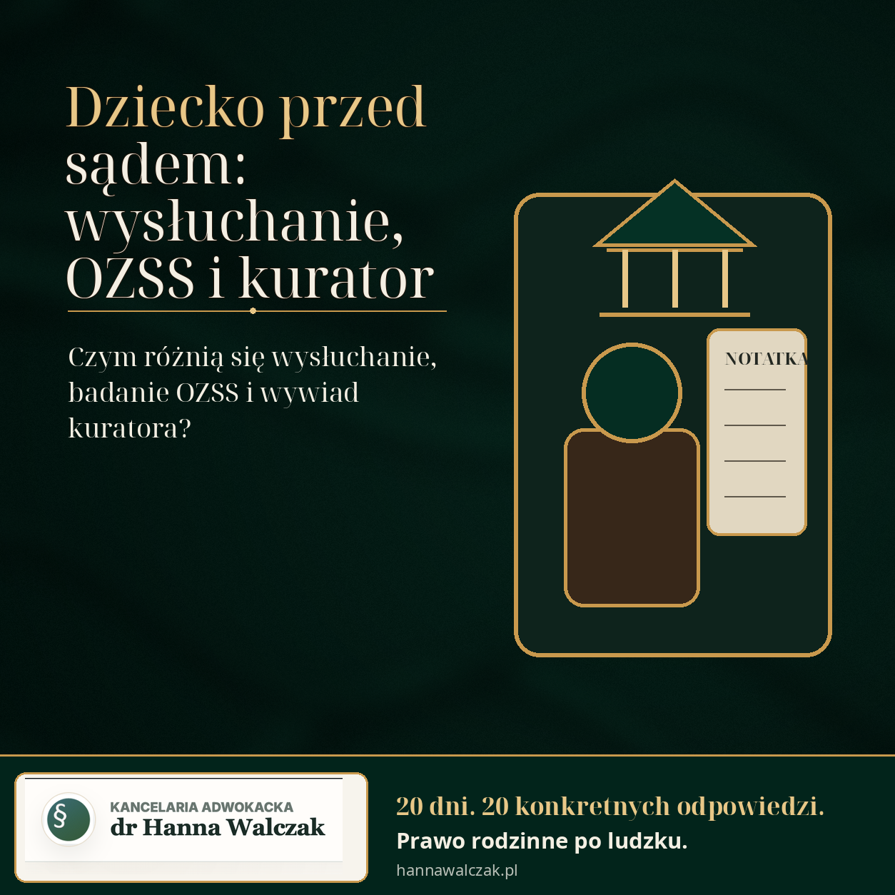 Dziecko przed sądem: wysłuchanie, OZSS i kurator