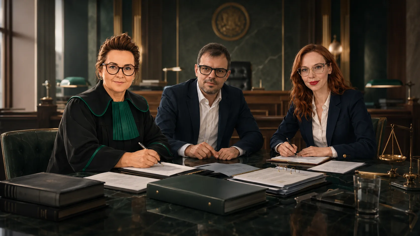 Zespół kancelarii przy wspólnej analizie sprawy.